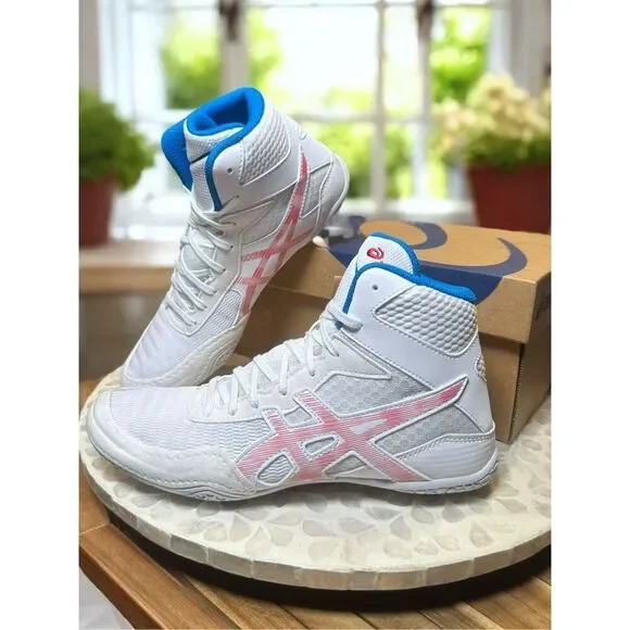 ASICS Matcontrol 2 Wrestling Shoes White/Electric Red Men's US 7